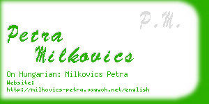 petra milkovics business card